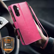 The Clutch Hour | Samsung Galaxy A17 5G Zipper Wallet Case with Card Slots, Wristlet Strap & Screen Protector
