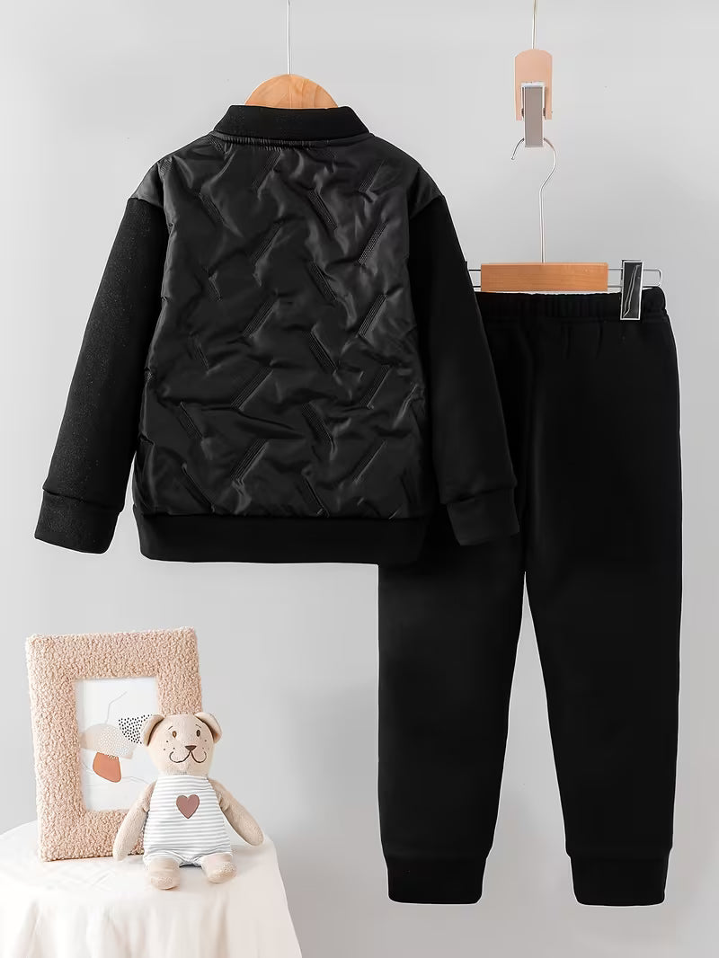 Boys' Autumn/Winter New Arrival Classic Simple Black Zipper Padded-Lined Thickened Warm Top, Fashionable Casual — view 11