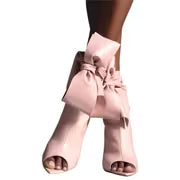 Elegant Peep-Toe Stiletto Boots with Bow Accent And Side Zipper, Women'S Size 35-45, Women Shoes — view 6