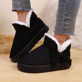 BUSYLION Women'S Bow Decor Short Snow Boots Fleece Warm