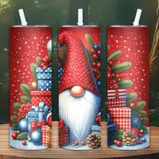 20oz Christmas Gnome Insulated Water Bottle with Straw and Lid, Double Wall Stainless Steel Tumbler, Hand Wash — view 6
