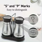 Stand 3pcs Set 2 Jars Salt And Pepper Shakers. Seasoning Shaker Salt Shaker Pepper Shaker Can Be Used for — view 8
