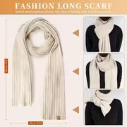 Winter Beanie Hat Scarf Gloves Set for Women, Womens Beanie with Pom Pom Long Scarf Neck Warmer Touchscreen — view 8