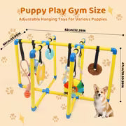 Puppy Play Gym With 8 Hanging Toys For Small Dogs, Indoor Jungle Activity Center With PVC Frame & Bungee Straps — view 7