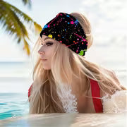 2D Flat, Neon Splash Graffiti Headband - Non-Slip Wide Sweat-Absorbing Hair Suitable for Yoga, Gym, Running — view 2