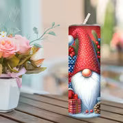 20oz Christmas Gnome Insulated Water Bottle with Straw and Lid, Double Wall Stainless Steel Tumbler, Hand Wash — view 2