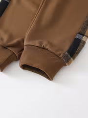 2pcs Autumn And Winter Boys' Fashion Set: Hooded Plaid Shirt + Jogger Pants, Trendy Casual Outdoor Sportswear — view 7