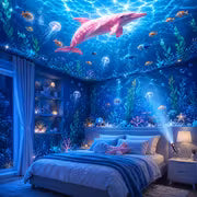 4 Light Strips+projection Light, Portable USB Marine Creature Projection Night Light - Replaceable Ocean Pattern — view 4
