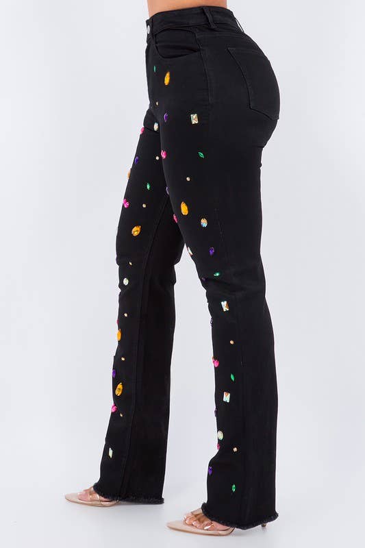 Women's Diamond Detail Front Jeans
