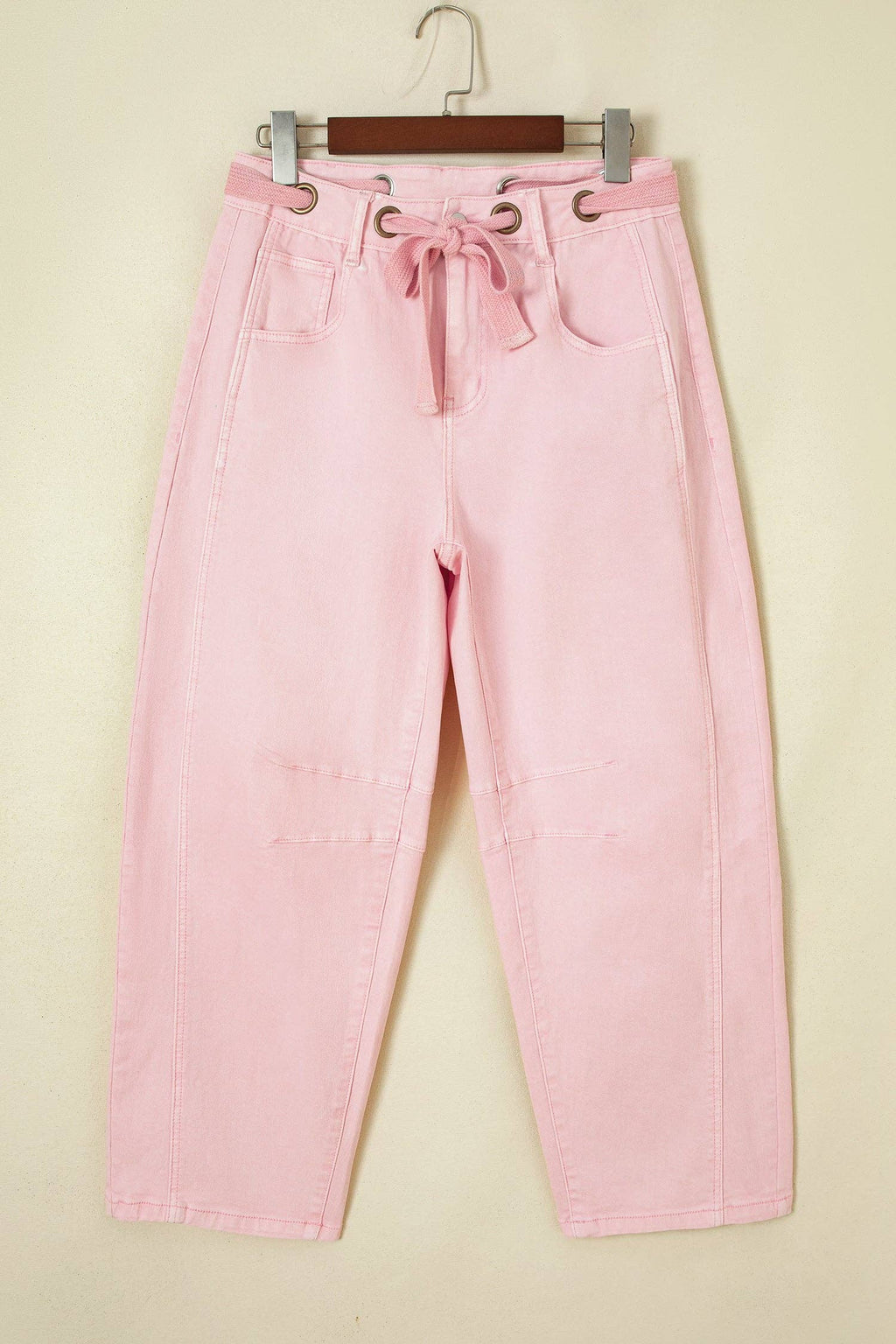 The Loosened Rule | Grommet Tie-Waist Barrel-Leg Jeans — view 2 of 4