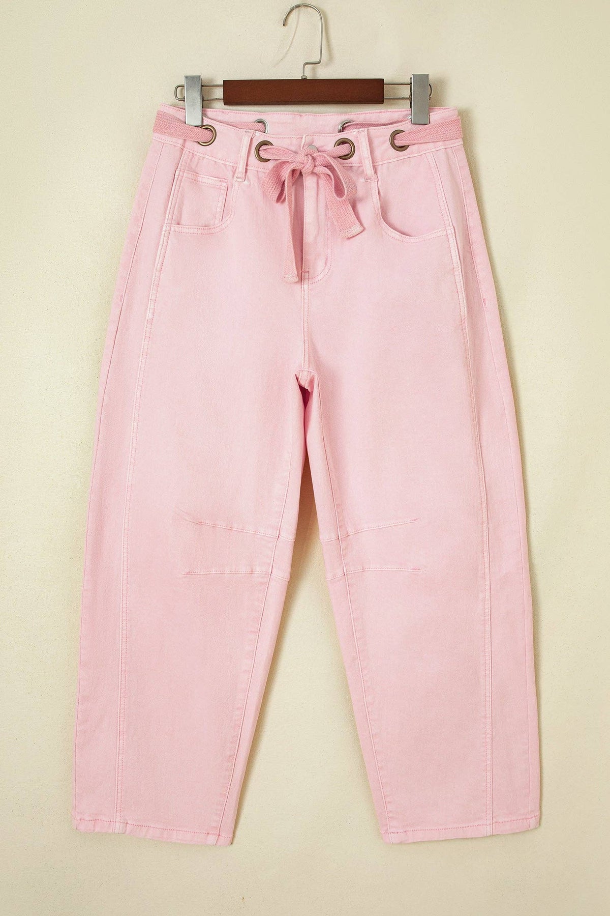 The Loosened Rule | Grommet Tie-Waist Barrel-Leg Jeans — view 2 of 4