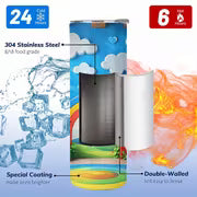 1pc 20Oz Colorful Cartoon Playground Treehouse Rainbow Sun Clouds Pattern Stainless Steel Insulated Tumbler — view 4