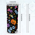 1pc 20oz Halloween Pumpkin Candy Pattern Stainless Steel Insulated Tumblers Coffee Office Travel Mug with Lid — view 3