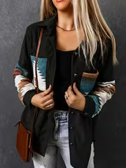 Geographic Print Pocket Corduroy Jacket — view 2