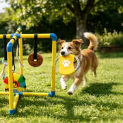 Puppy Play Gym With 8 Hanging Toys For Small Dogs, Indoor Jungle Activity Center With PVC Frame & Bungee Straps — view 6