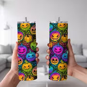 1pc 20Oz Colorful Halloween Pumpkin Pattern Stainless Steel Insulated Tumbler Coffee Office Travel Mug with Lid — view 2