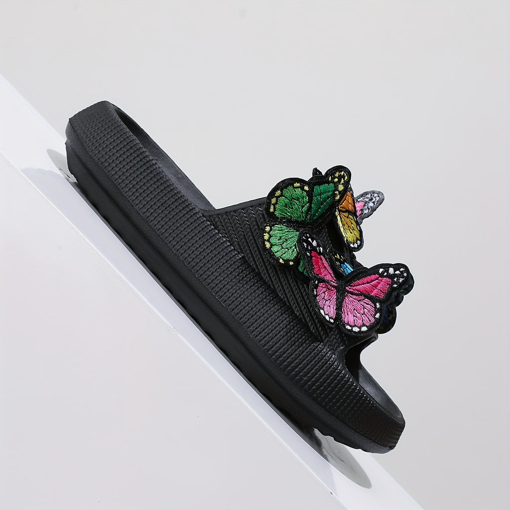 Casual Open-Toe Shoes Featuring Vibrant Butterfly Designs, Perfect for The Beach with a Lightweight And Soft Sole., Women Shoes