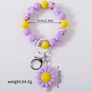 Charming Sunflower Beaded Keychain with Small Floral Pattern, Sunflower Pendant for Bags and Backpacks, Perfect — view 6