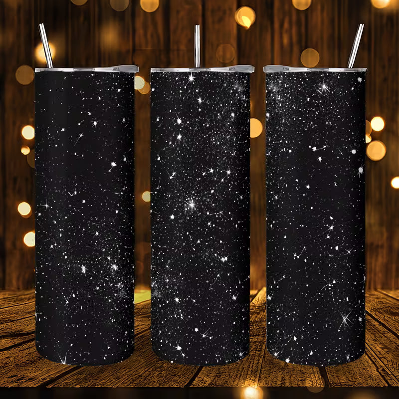 1pc 20Oz Starry Night Sky Pattern Stainless Steel Insulated Travel Mug with Lid, Leakproof And BPA Free, Keeps — view 7