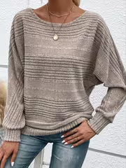 Women' Oversized Batwing Sleeve Sweater - Oversized Lazy Fit Crew Neck Pullover with Batwing Arm Sleeves, Cozy — view 8