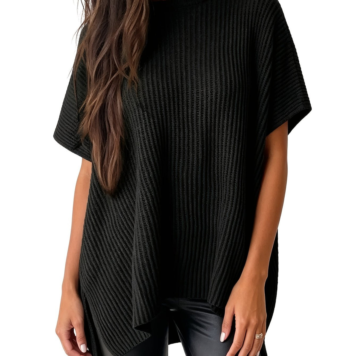 Casual Loose Solid Color Pullover Sweater