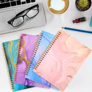Receipts, Kept | 4pc Marble Accounting Ledger Books, Spiral Bound, 200 Sheets Total