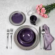 HomeVss 16pcs Dinnerware Set, Ceramic Plates And Bowls Sets For 4, Microwave And Dishwasher Safe, Handcrafted — view 1