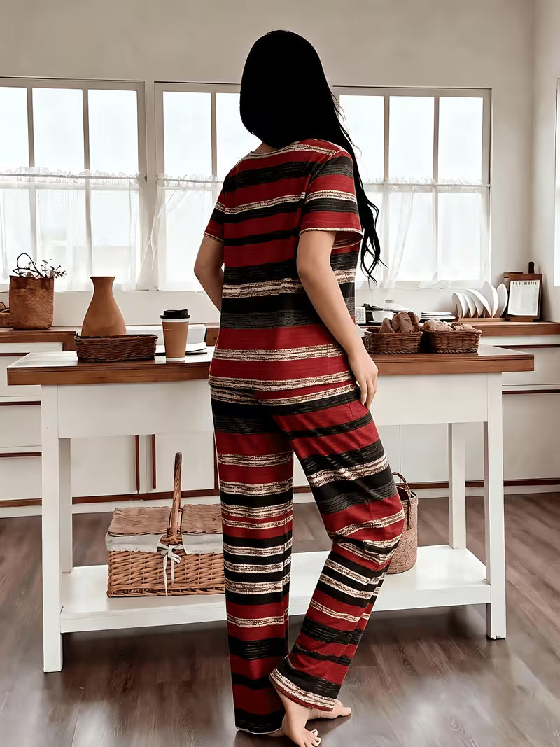Women'S Pajama And Loungewear 2pcs Set, Spring Summer Autumn Casual Sleepwear, Comfortable Home Wear Set — view 6