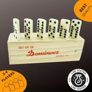 Dominoes Set for Adults, Domino Set for Classic Board Games,Double 6 Domino Game Set 28pcs with Wood Case (2-4 — view 8