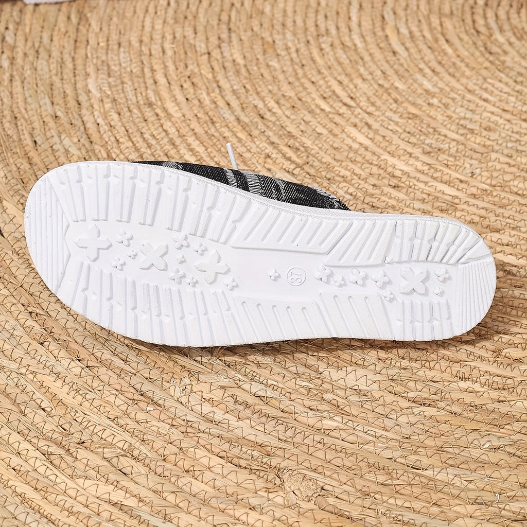 Elegant Women Shoes Classy Lady Shoes Women's Geometric Beach Sandals - Slip-Open-Toe Mules with Flat Sole