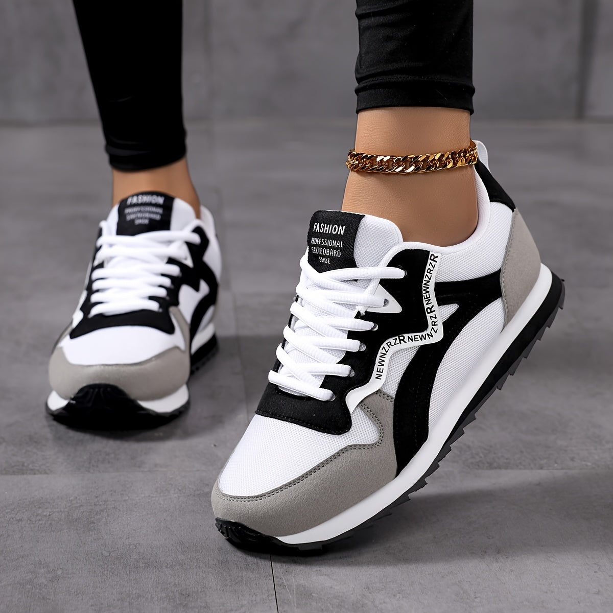 Women's Vintage Round Toe Lace-Up Soft Sole Comfortable Forrest Gump Shoes, Casual Versatile Breathable Summer Daily Running Solid Color Sneakers, Women Shoes