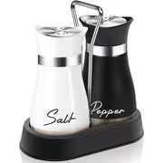 Stand 3pcs Set 2 Jars Salt And Pepper Shakers. Seasoning Shaker Salt Shaker Pepper Shaker Can Be Used for — view 3
