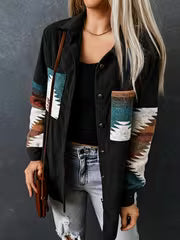 Geographic Print Pocket Corduroy Jacket — view 3