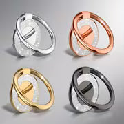2pcs Phone Metal Finger Ring Buckle for All Mobile Phones Desktop 360 Degree Rotation Back Sticker Holder — view 1