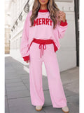 Merry Christmas Color Block Graphic Pants Set | S-Xl — view 1
