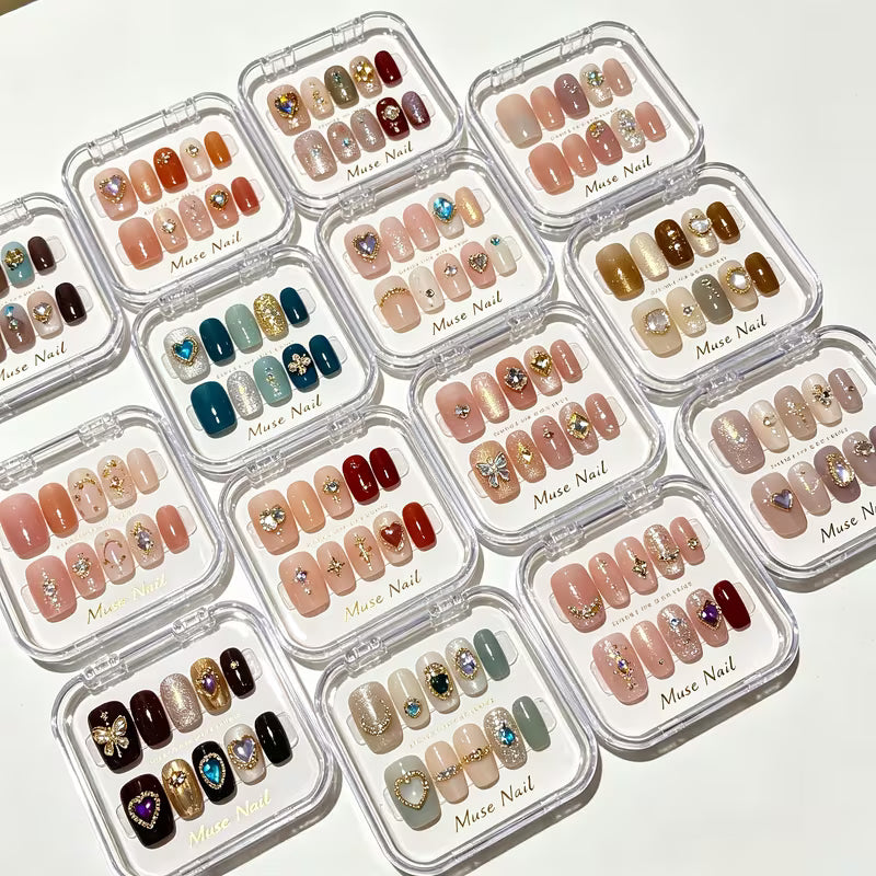 62+34pcs (1 Set of Handmade Nails) Kit, Multiple Non-Repeating Nail Designs, Four Nail Shapes And Three Lengths — view 8