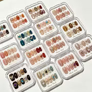 62+34pcs (1 Set of Handmade Nails) Kit, Multiple Non-Repeating Nail Designs, Four Nail Shapes And Three Lengths — view 2