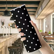 1pc 20Oz Black And White Polka Dot Pattern Stainless Steel Insulated Tumbler Coffee Office Travel Mug with Lid — view 7