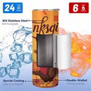1pc 20oz Happy Thanksgiving Turkey Pumpkin Autumn Leaves Stainless Steel Insulated Tumblers Coffee Office Travel — view 4