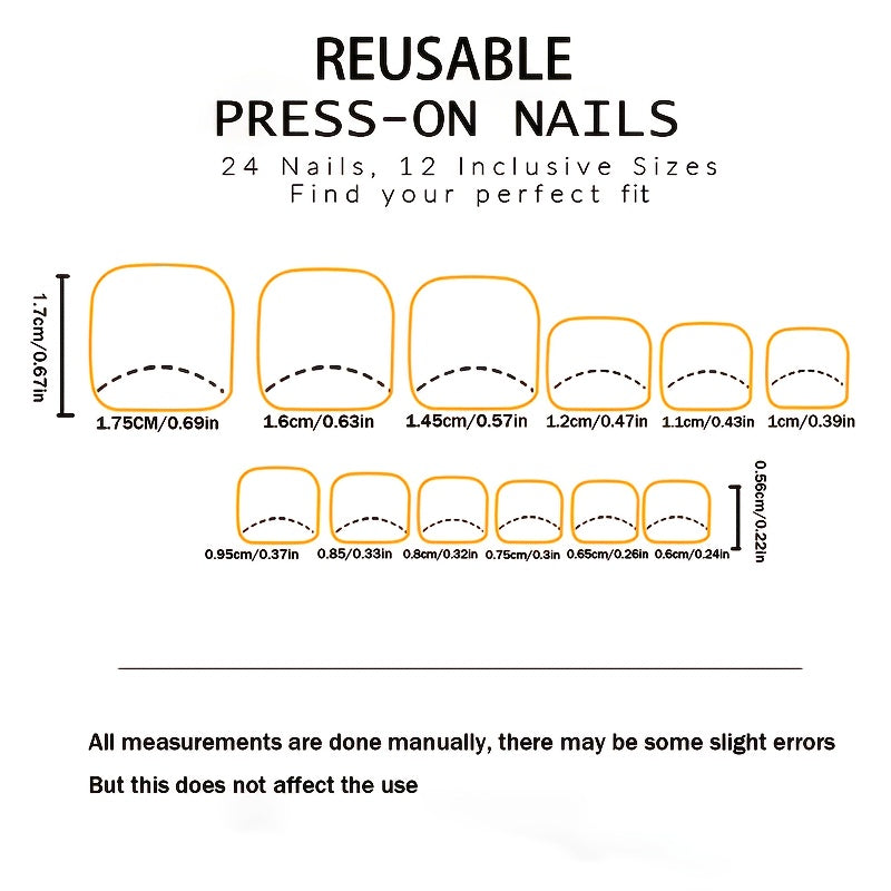 [24pcs Short Square Nails] Instant Charm Enhancement, 24pcs Short Square Nails, Fashionable Easy Rainbow Gradient French Toenails, Silvery Glitter Decoration, Spicy Nail Art, Ins Style Press-On Toenails, Fresh Easy Summer Nail Supplies