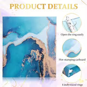 The Paper Trail | 6pc Marble Hardcover 3-Ring Binders, 10.5 x 12 Inch for Letter & Loose-Leaf
