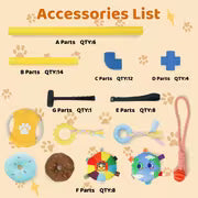 Puppy Play Gym With 8 Hanging Toys For Small Dogs, Indoor Jungle Activity Center With PVC Frame & Bungee Straps — view 4