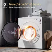 1.5/1.8/2.6 Cu.Ft. Portable Dryers for Laundry, Compact Portable Clothes Dryer with Stainless Steel Tub, Dryer — view 4