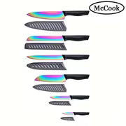 Mccook 6pcs/Set TEA37 Non-Stick Coated High Carbon Stainless Kitchen Rainbow Knife Set with Sheath, Dishwasher — view 10