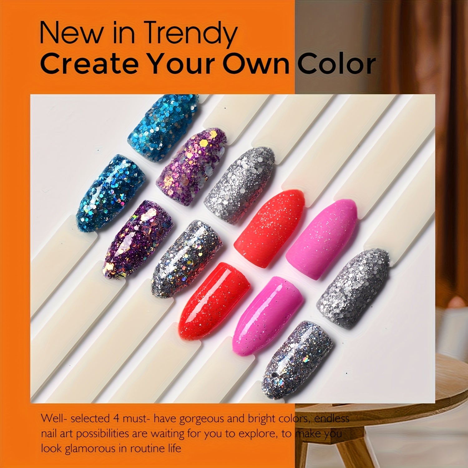 Color Changing Dip Powder Nail Kit Starter Fall Winter Glitter Pink Blue Purple Orange Mood Temperature Change Dipping Powder Liquid Set with Base Top Coat Activator for Home Manicure Gift