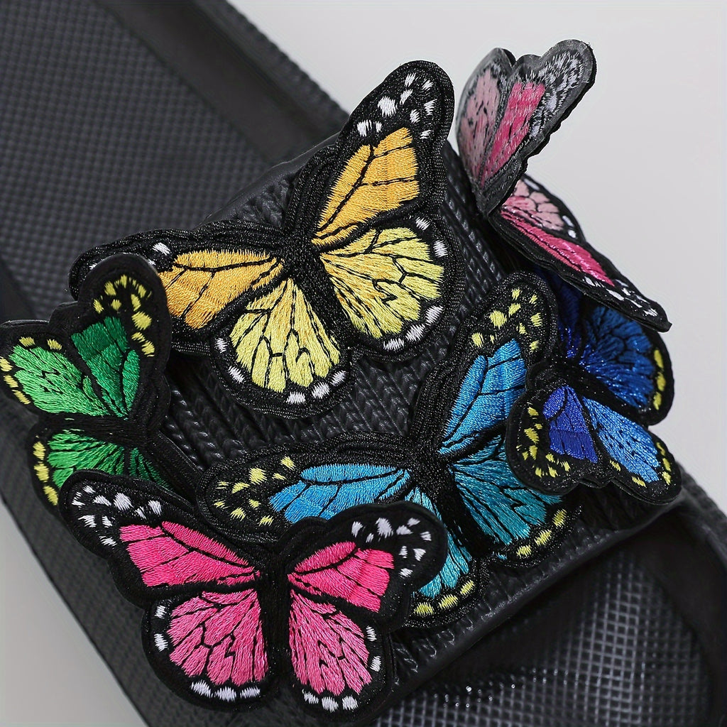 Casual Open-Toe Shoes Featuring Vibrant Butterfly Designs, Perfect for The Beach with a Lightweight And Soft Sole., Women Shoes