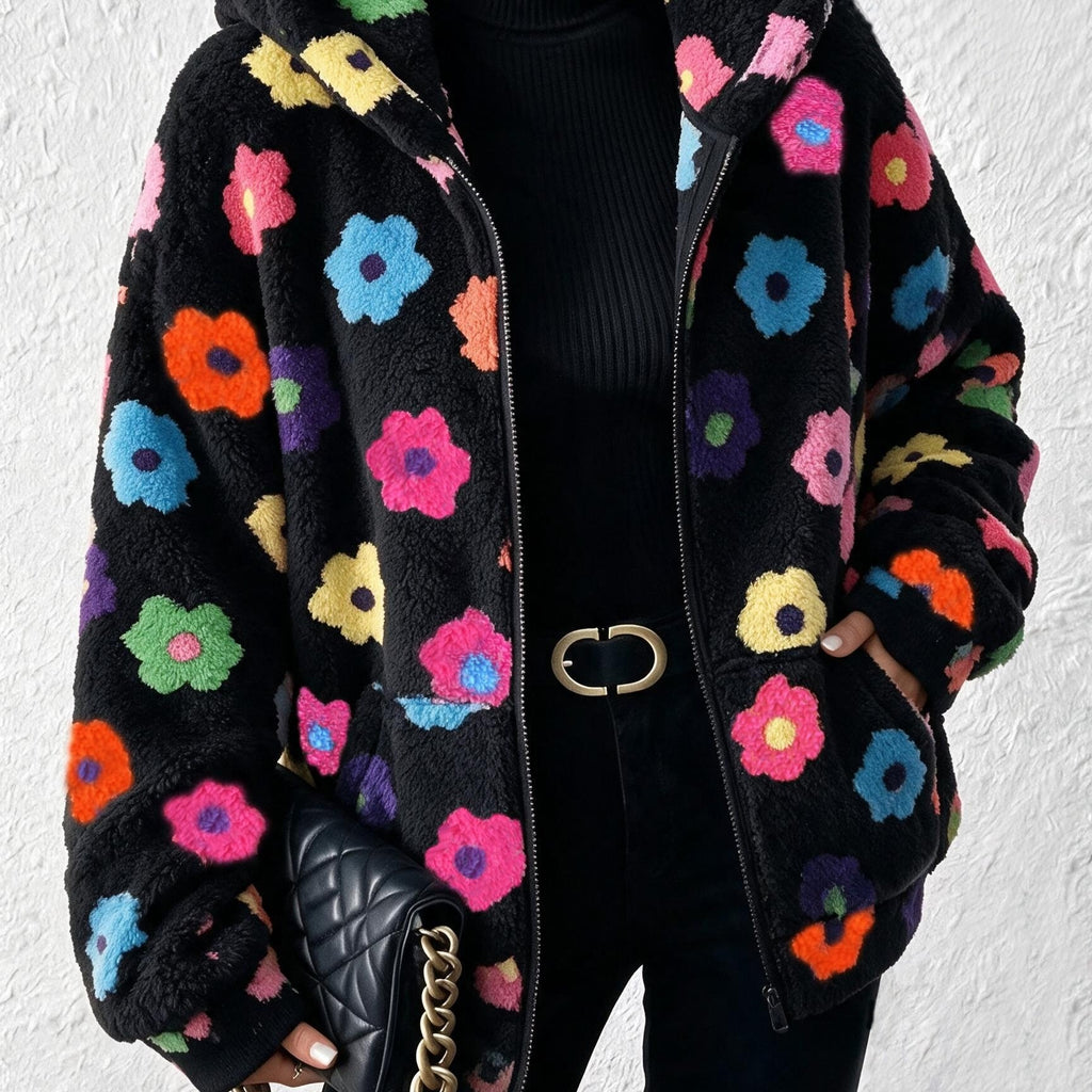Plus Size - Sweet Cool Style Multicolor Small Floral Plush