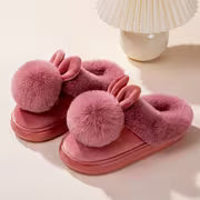 New Autumn/Winter Single-Ball Rabbit Ear Design Warm Slippers for Men And Women - Couple'S Home Shoes with Thick — view 6