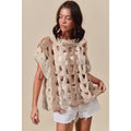Color Block Open Knit Sweater Vest Top