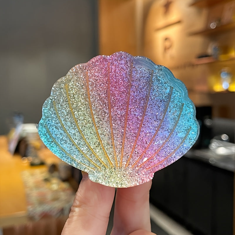 A Colorful Shell Designed Hair Clip, Simple Banana Clip, Cute Hair Clip, Anti Slip Hair Accessory
